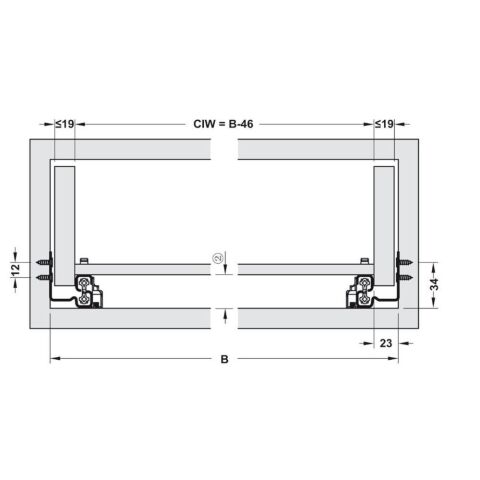 Hafele Matrix UMS30 Gizli Ray Tam Açılım Frenli 500 mm