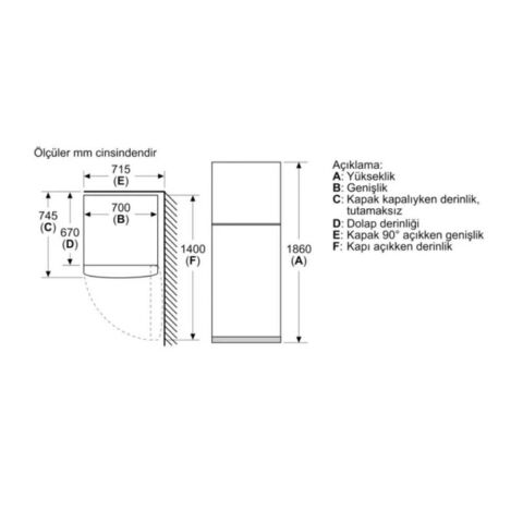 SİEMENS KD55NNWF1N İQ300 BEYAZ ÜSTTEN DON. BUZDOLABI