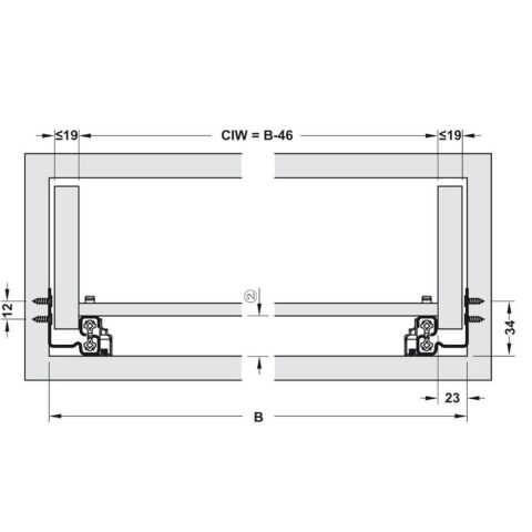 Hafele Matrix UMS30 Gizli Ray Tam Açılım Frenli 550 mm