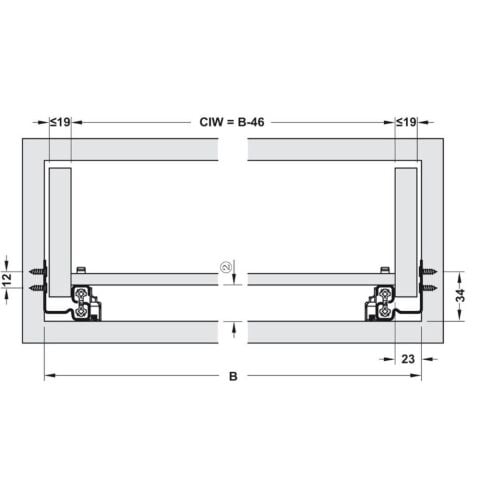 Hafele Matrix UMS30 Gizli Ray Tam Açılım Frenli 550 mm