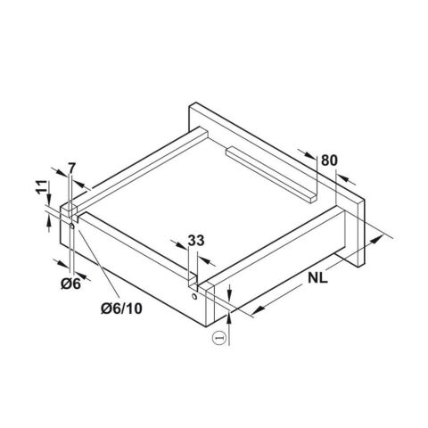 Hafele Matrix UMS30 Gizli Ray Tam Açılım Frenli 550 mm