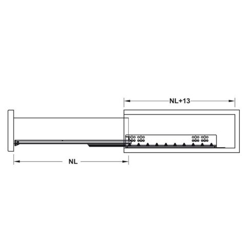 Hafele Matrix UMS30 Gizli Ray Tam Açılım Frenli 550 mm