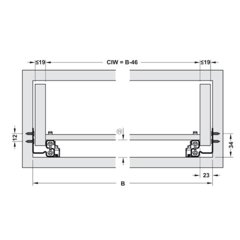 Hafele Matrix UMS30 Gizli Ray Tam Açılım Frenli 450 mm