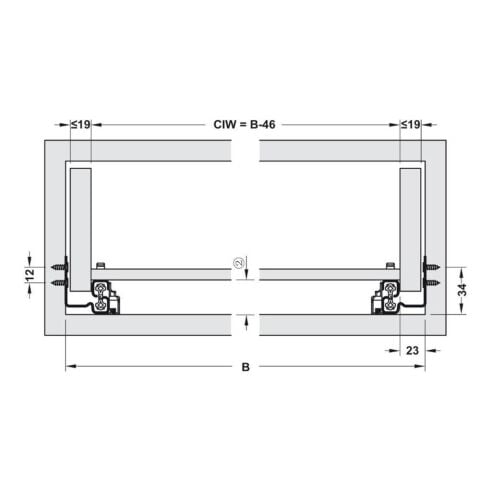 Hafele Matrix UMS30 Gizli Ray Tam Açılım Frenli 450 mm