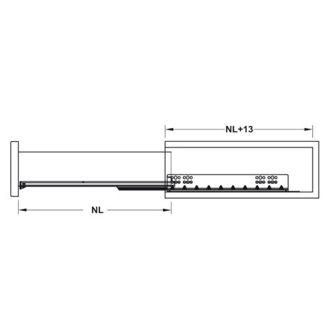 Hafele Matrix UMS30 Gizli Ray Tam Açılım Frenli 400 mm