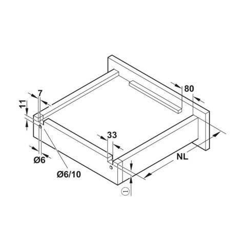 Hafele Matrix UMS30 Gizli Ray Tam Açılım Frenli 400 mm