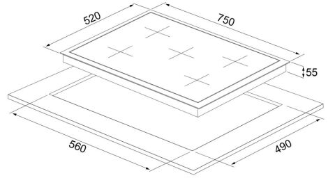 Silverline CS5364S01 Gri Ankastre Ocak (5 Gözlü, Wok, 75 Cm)