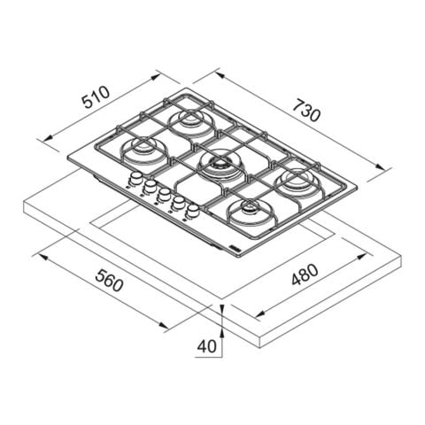 Franke FHSM 755 4G DC BK C Siyah Cam Ocak
