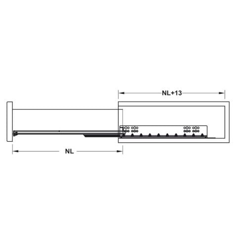 Hafele Matrix UMS30 Gizli Ray Tam Açılım Frenli 250 mm