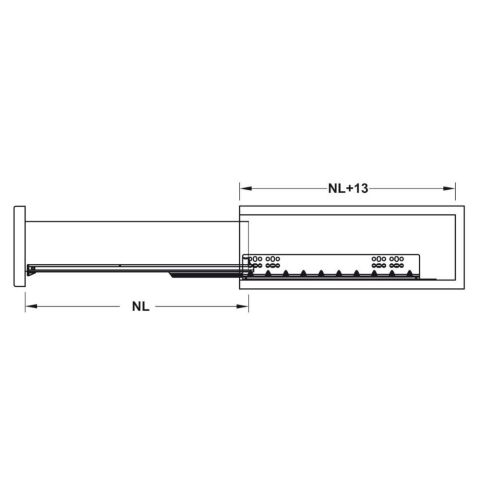 Hafele Matrix UMS30 Gizli Ray Tam Açılım Frenli 250 mm