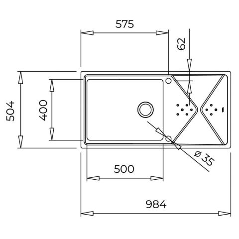 TEKA BROOKLYN 60 M-XP 1B 1D TEK GÖZLÜ 98x50 ÇELİK EVYE