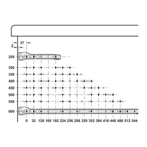 Hafele EGO Naylon Tekerlekli Ray Beyaz 300 mm