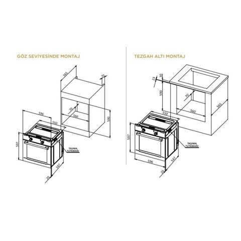 Ukinox Smart 4600 B 67 Lt Siyah Ankastre Fırın