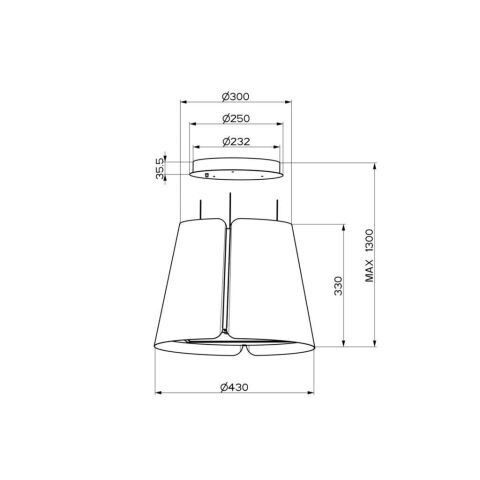 Faber BEAT DG MATT F45 Mat Koyu Gri Ada Tipi Davlumbaz