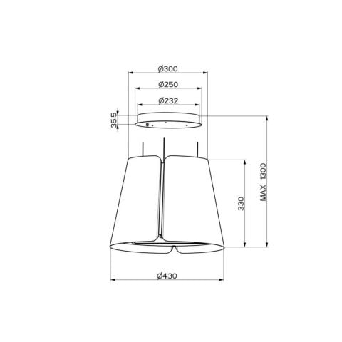 Faber BEAT DG MATT F45 Mat Koyu Gri Ada Tipi Davlumbaz