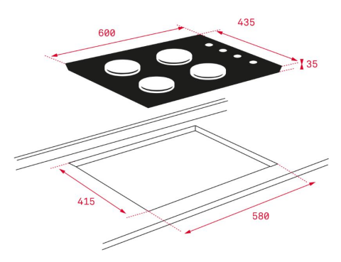Teka HF LUX 50 4G AI AL CI Mat Siyah Ankastre Ocak
