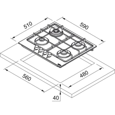 Franke FHSM 604 3G DC BK C Siyah Ankastre Ocak