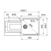Franke UBG 611-100 Stone Grey Granit Evye
