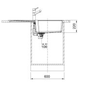 Franke UBG 611-100 Stone Grey Granit Evye