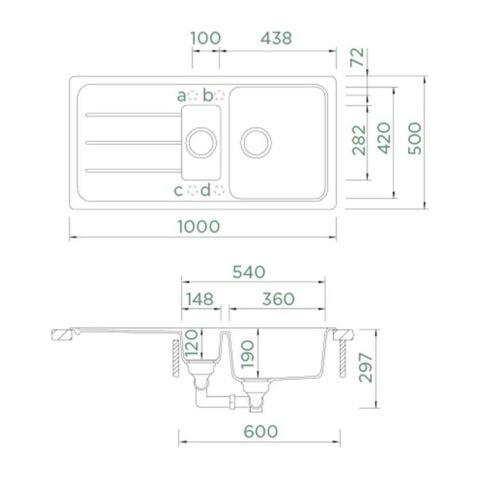 Schock Formhaus D-150L Nero Granit Evye