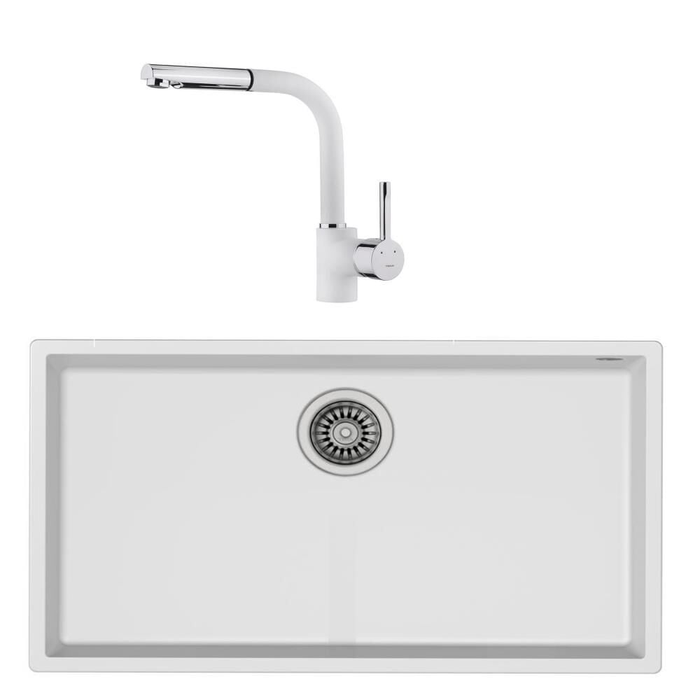 Teka Square 72.40 Beyaz Evye + ARK 938 Beyaz Batarya Set