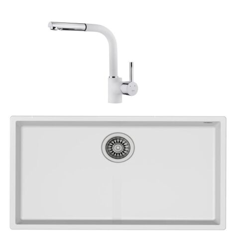 Teka Square 72.40 Beyaz Evye + ARK 938 Beyaz Batarya Set