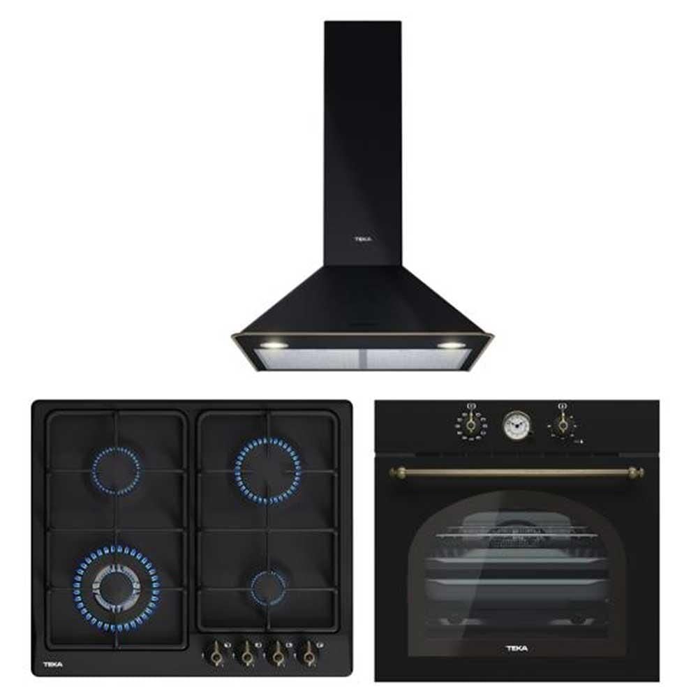 Teka Antrasit Country Ankastre Set ( DOS 60 Davlumbaz-EH 60 Ocak-HRB 6300 Fırın)