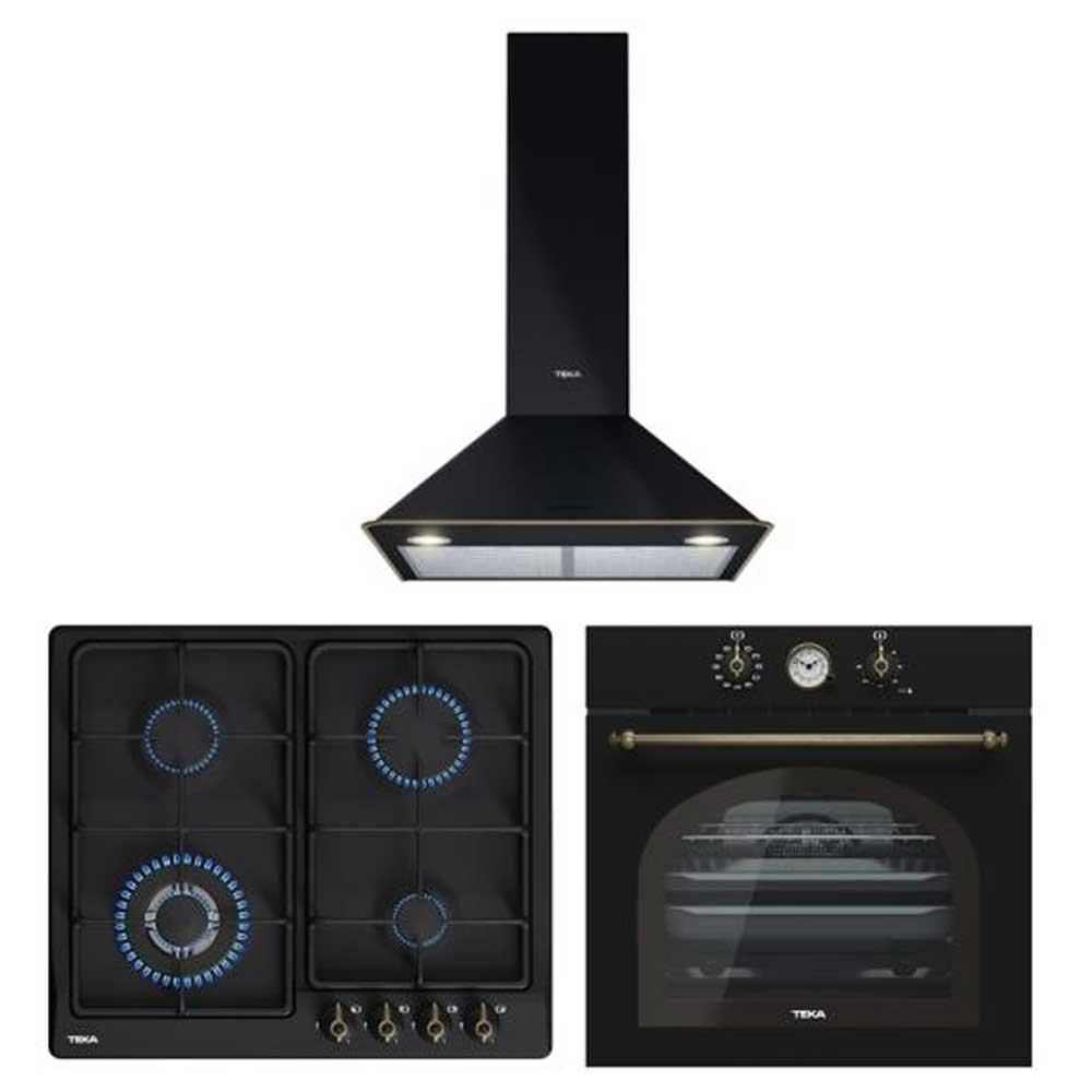 Teka Antrasit Country Ankastre Set ( DOS 60 Davlumbaz-EH 60 Ocak-HRB 6300 Fırın)