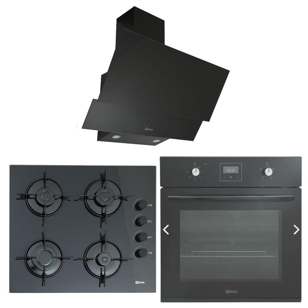 Ukinox Siyah Eko Ankastre Set ( Dolce 60 Davlumbaz- Carlo 60 Ocak- Matteo Fırın)