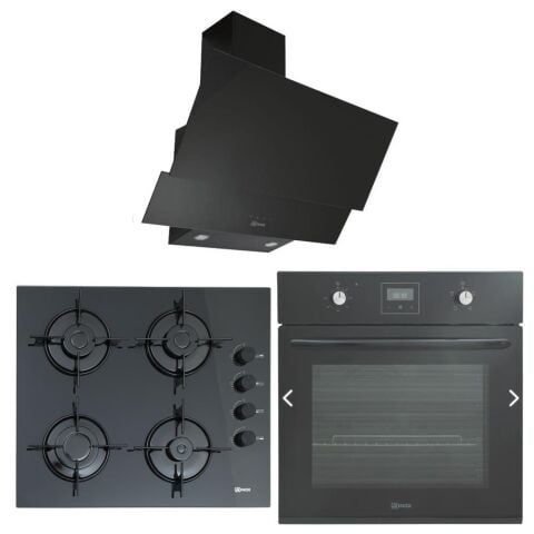 Ukinox Siyah Eko Ankastre Set ( Dolce 60 Davlumbaz- Carlo 60 Ocak- Matteo Fırın)