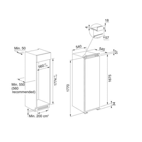 Franke FSDF 330 NF NE E Tek Kapılı Ankastre Dondurucu