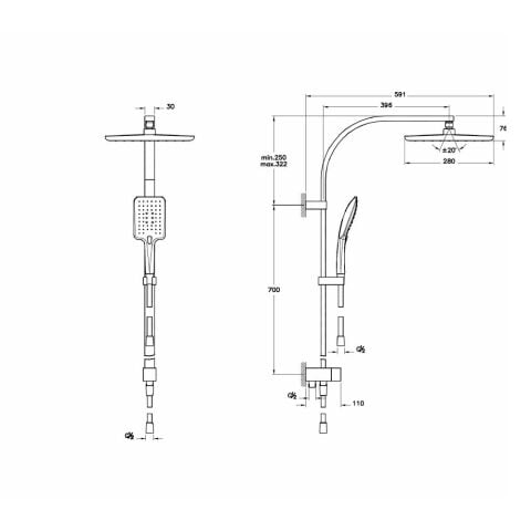 Artema Shine Square Duş Kolonu A45699