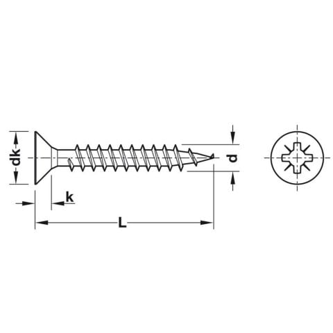 Hafele 6.0X80 Sunta Vidası Galvanizli(100 Adet)