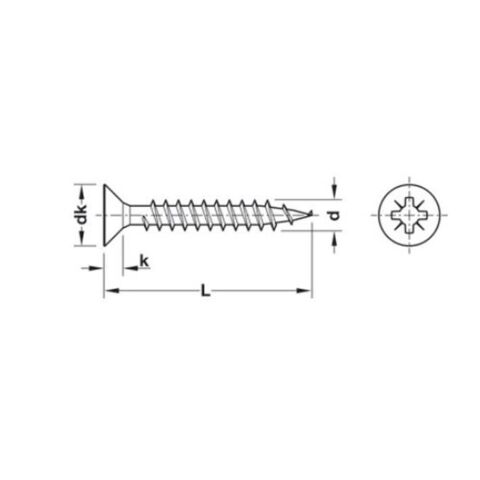 Hafele 3.5 X 50 Sunta Vidası Galvanizli (500 Adet)