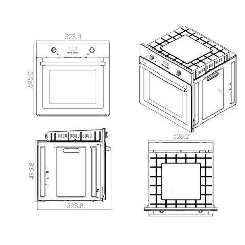 Ferre Beyaz Set ( D101 Beyaz Davlumbaz - ED076-WFA Beyaz Ocak- XE63CB Fryart Beyaz Fırın )