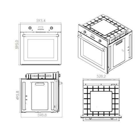 Ferre Steamart Fryart Siyah Set ( D080 Siyah Davlumbaz-ED075-WFA Siyah Ocak- XE64CS FRYART SteamArt Siyah Fırın )