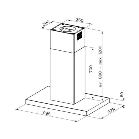 Franke SMART X/V A90 90 cm Davlumbaz