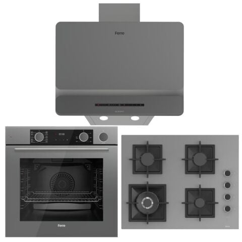 Ferre Gri Ankastre Set (D082-SA - SC408-WFA 65 CM - XE64CPR Fryart Steam Airfry & Buhar Destekli)