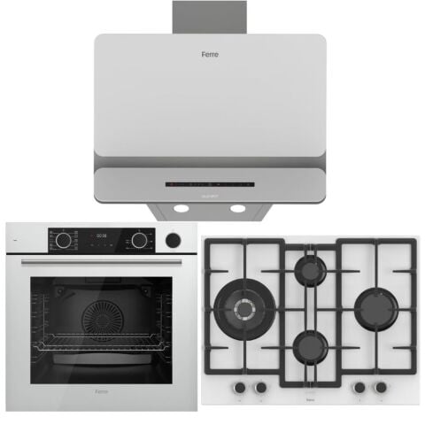 Ferre Beyaz Ankastre Set (D081-SA - ED076-WFA - XE64CB Fryart Steam Airfry & Buhar Destekli)