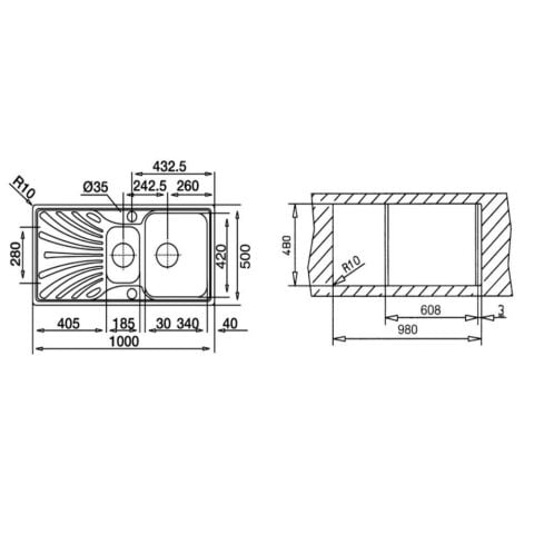 TEKA PRİNCESS 60 KUMANDASIZ PASLANMAZ ÇELİK SOL EVYE