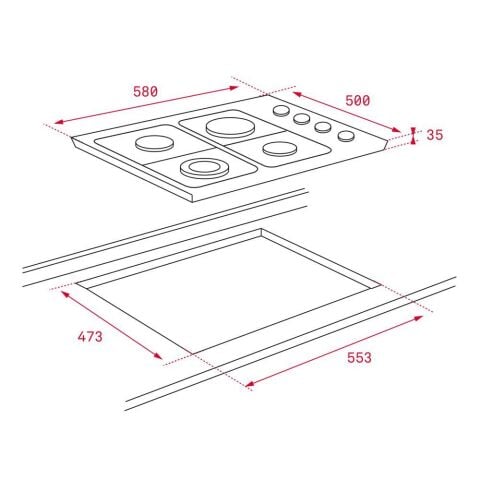 Teka HLX 60 4G AI AL İnox Ankastre Ocak