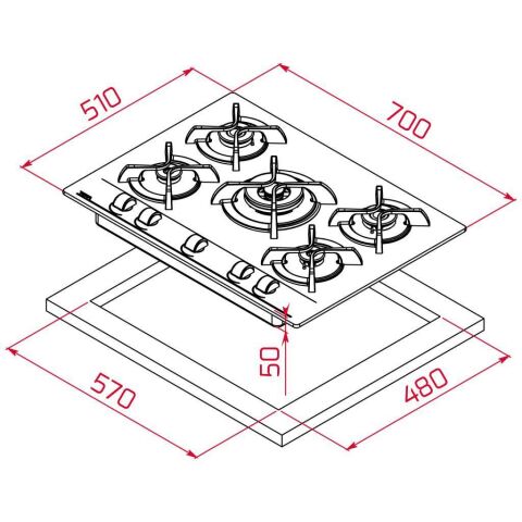 Teka GBC 75030 KBN Siyah Ankastre Ocak