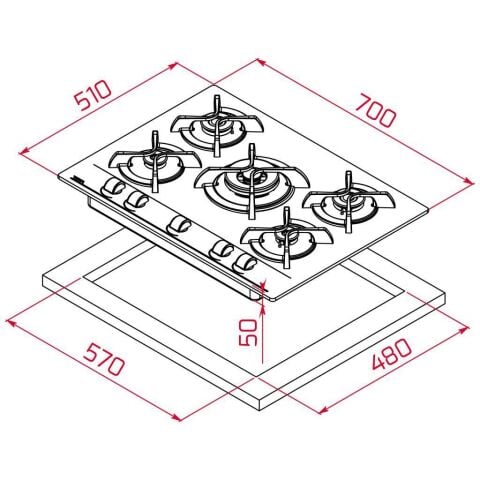 Teka GBC 75030 KBN Siyah Ankastre Ocak
