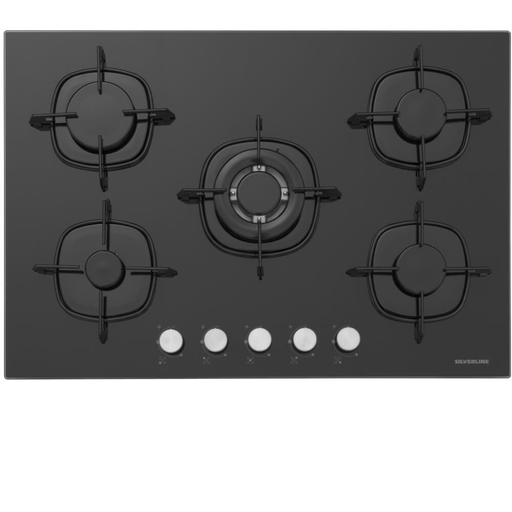 Silverline CS5801E7B01 75 Cm Emaye Izgaralı Siyah Ankastre Ocak
