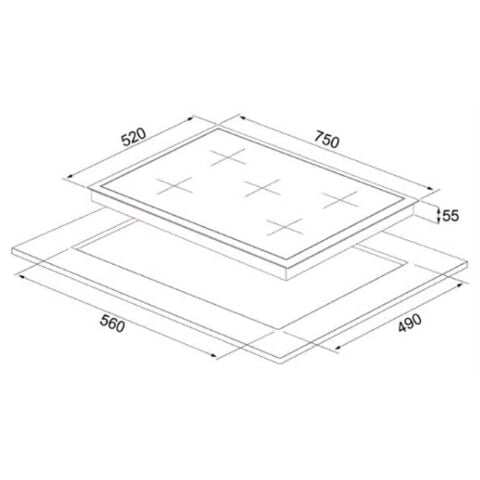 Silverline CS5801E7S01 75 CM Emaye Gri Ankastre Ocak