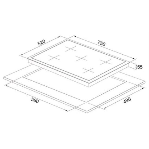 Silverline CS5801E7S01 75 CM Emaye Gri Ankastre Ocak