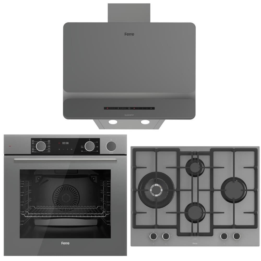 Ferre Gri Ankastre Set (D082-SA - ED078-WFA - XE64CPR Fryart Steam Airfry & Buhar Destekli)