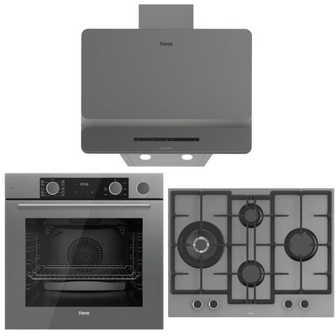 Ferre Gri Ankastre Set (D082-SA - ED078-WFA - XE64CPR Fryart Steam Airfry & Buhar Destekli)