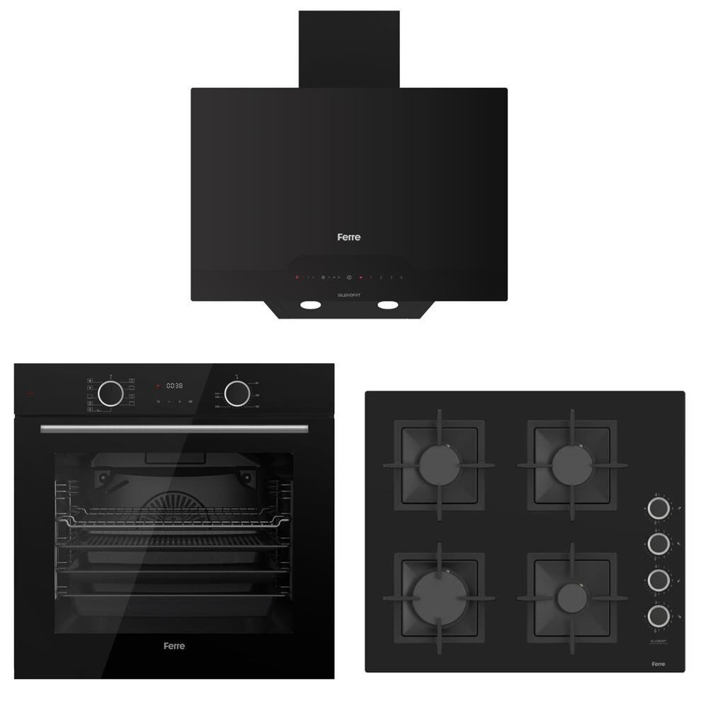 Ferre Siyah Ankastre Set (D063-SA - SC205 FA - XE63CS Fryart Airfry)