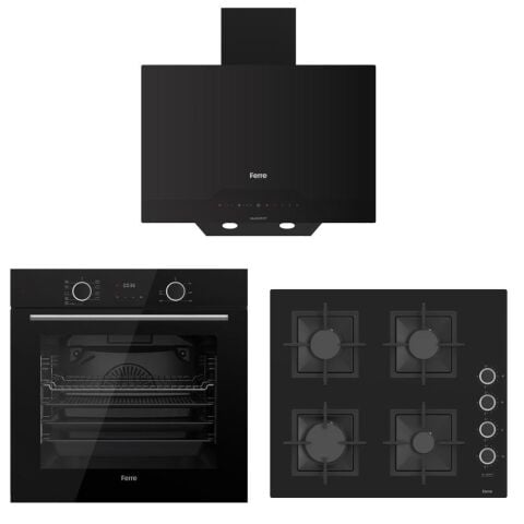 Ferre Siyah Ankastre Set (D063-SA - SC205 FA - XE63CS Fryart Airfry)